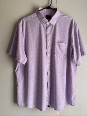 Untuckit Fortia Short Sleeve Button Up Shirt Men’s Size XX‎ Large Purple
